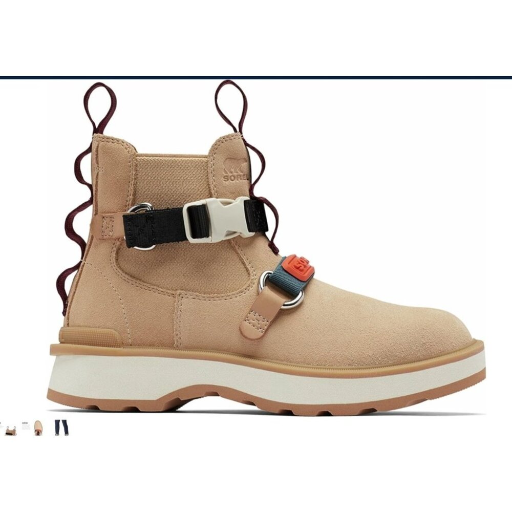 Sorel Women's Hi-Line EQ Chelsea‎ Boots - Waterproof, Suede,  Ceramic, Chalk, 9